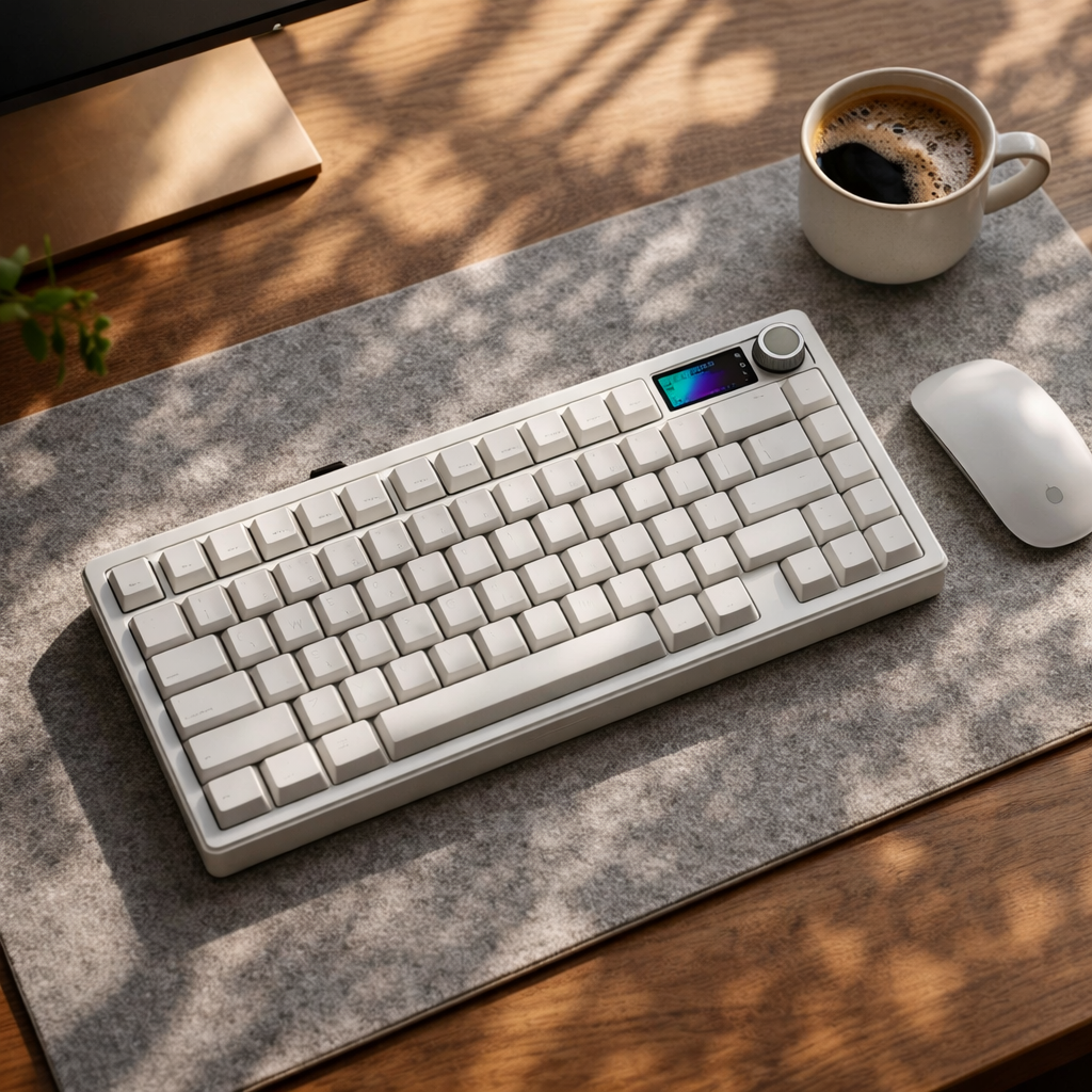 EPOMAKER X AULA F75 MAX Compact 75% ANSI Layout Wired/Bluetooth/2.4GHz Wireless Mechanical Keyboard with TFT Screen and a Knob