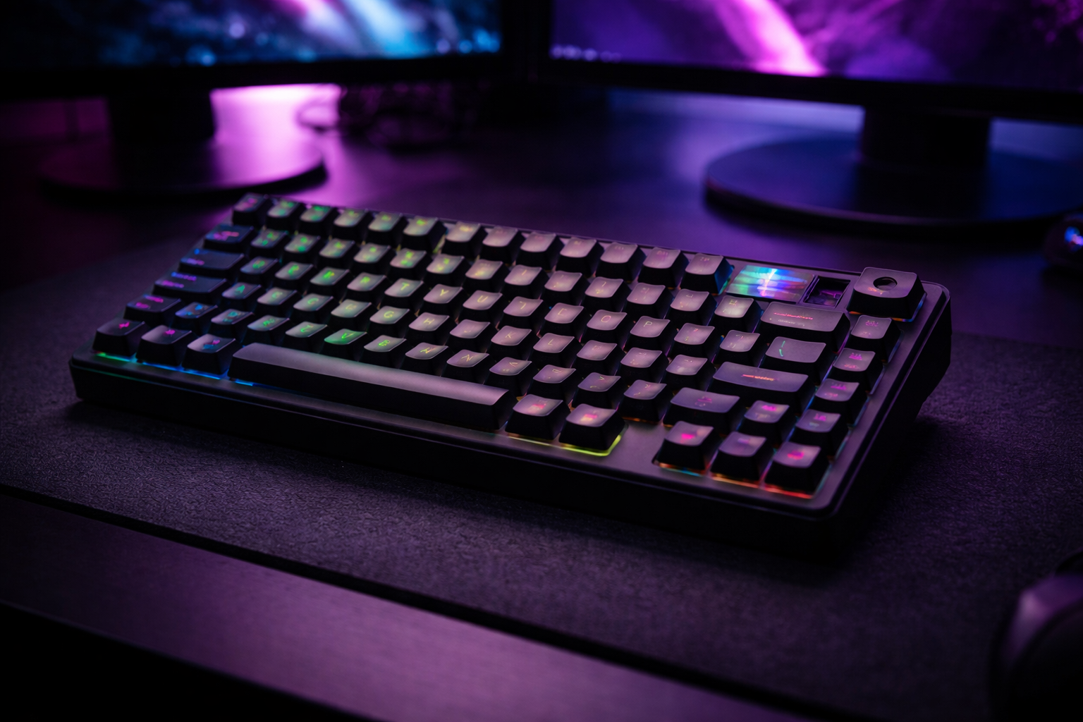 EPOMAKER X AULA F75 MAX Compact 75% ANSI Layout Wired/Bluetooth/2.4GHz Wireless Mechanical Keyboard with TFT Screen and a Knob